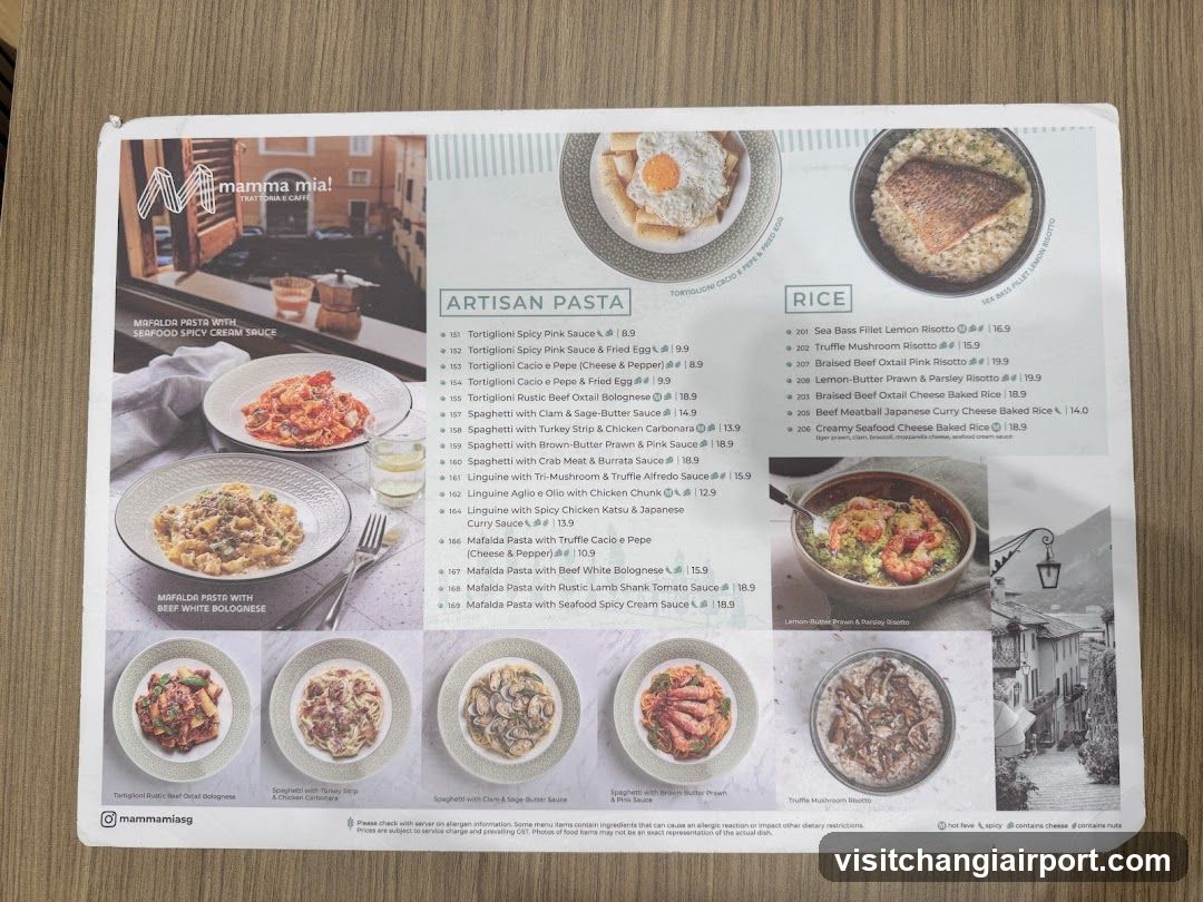 Mamma Mia! Menu
