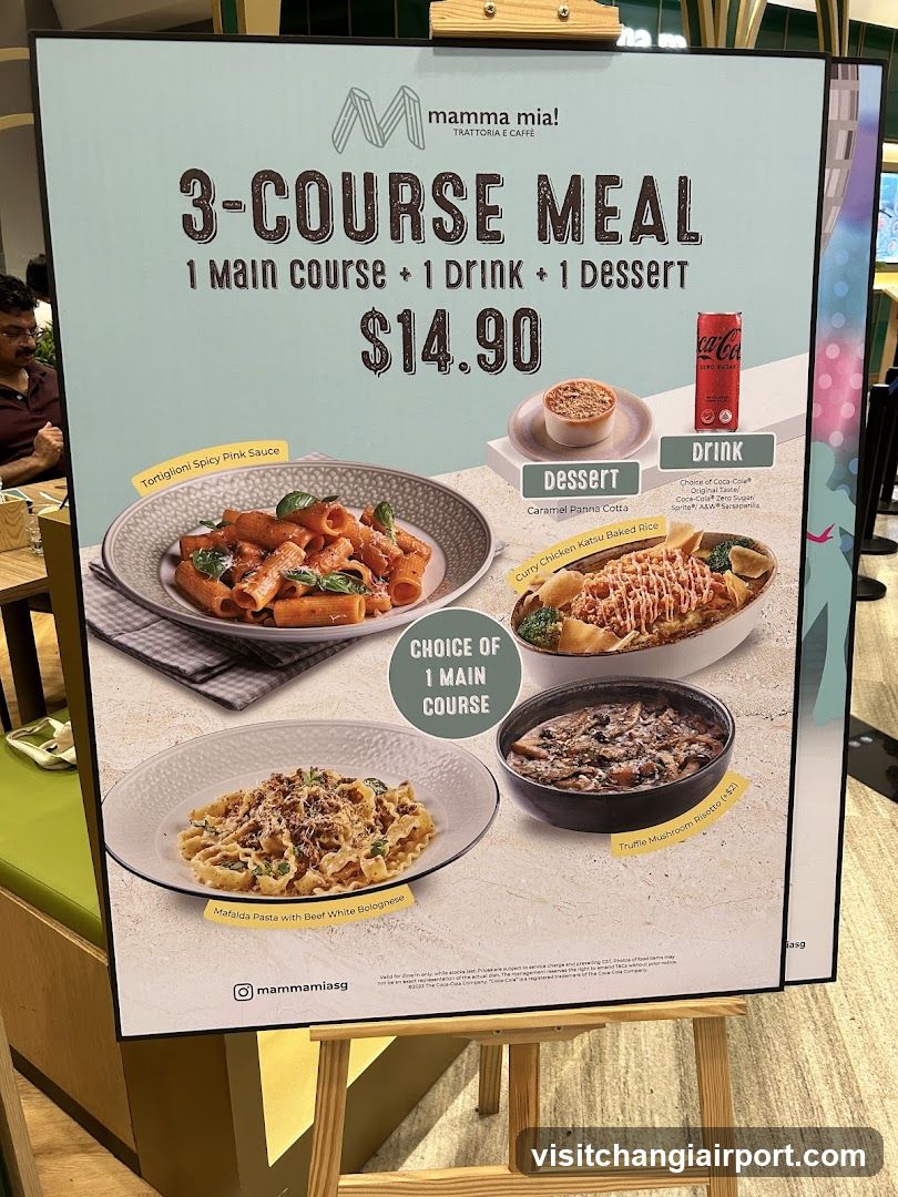 Mamma Mia! 3-Course Meal Menu Board