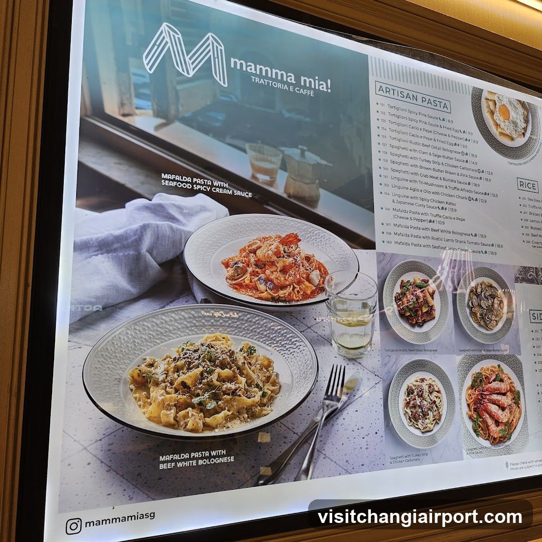 Mamma Mia! Trattoria e Caffè Menu Display