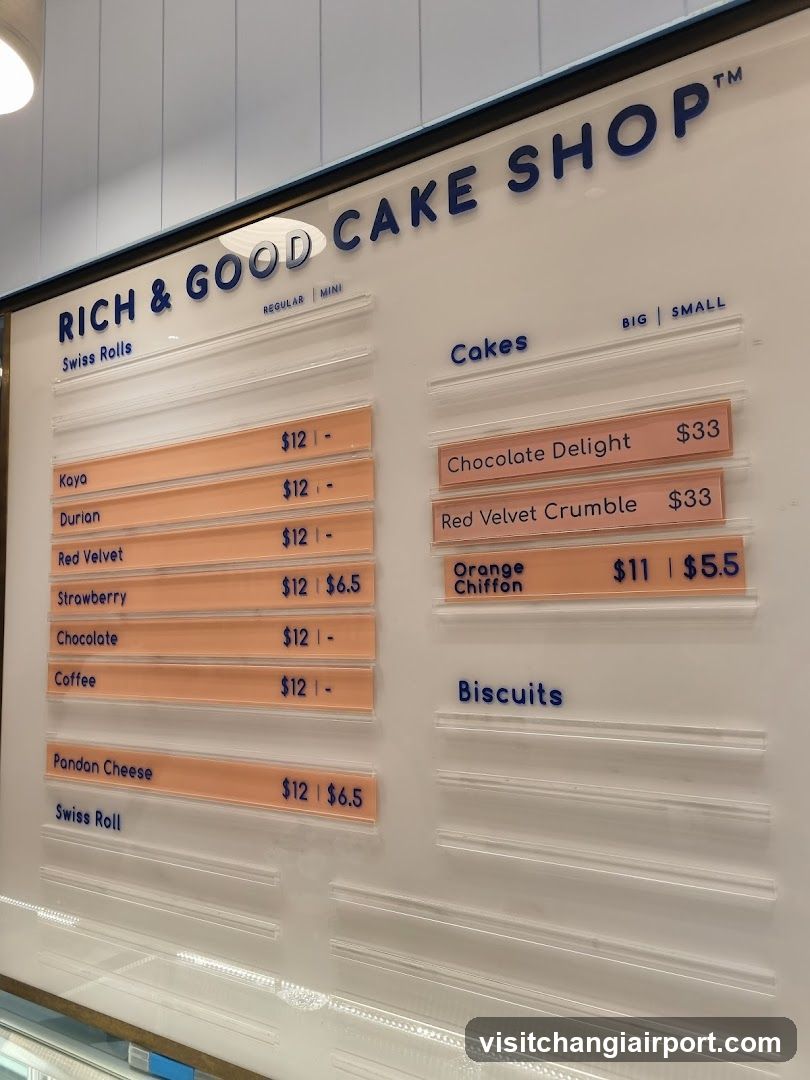 Rich & Good Cake Shop Menu Board