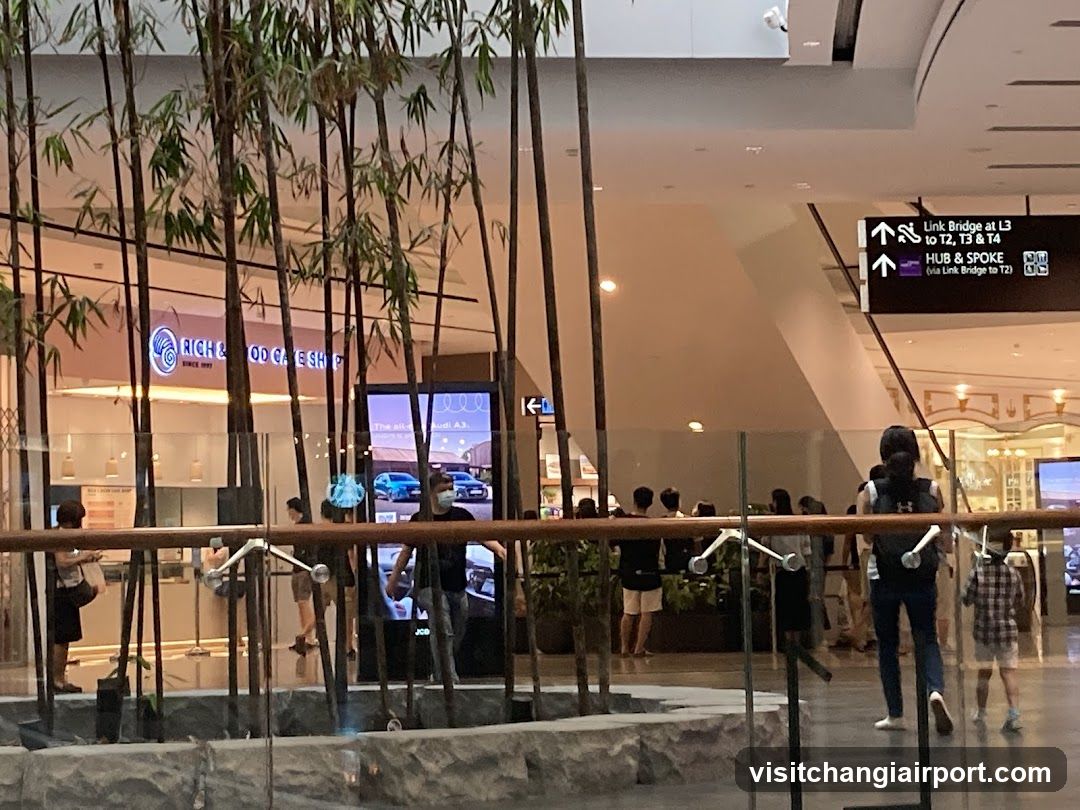 Shopping Mall Interior with Bamboo Decor