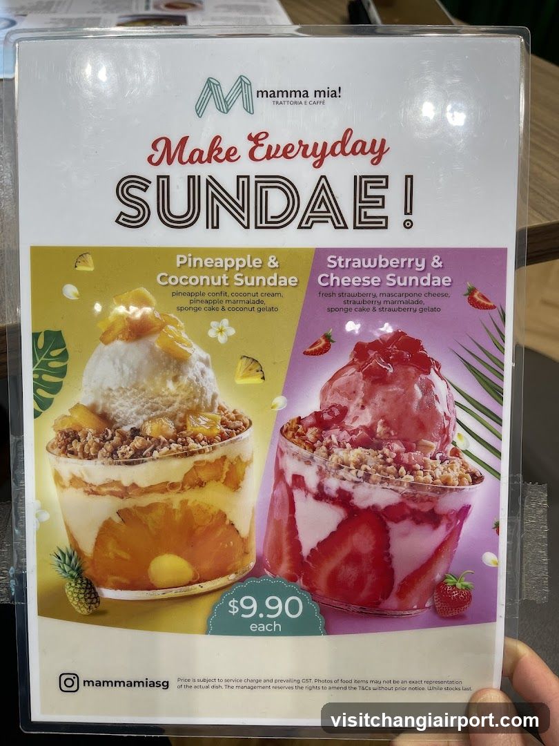Mamma Mia! Sundae Menu Flyer
