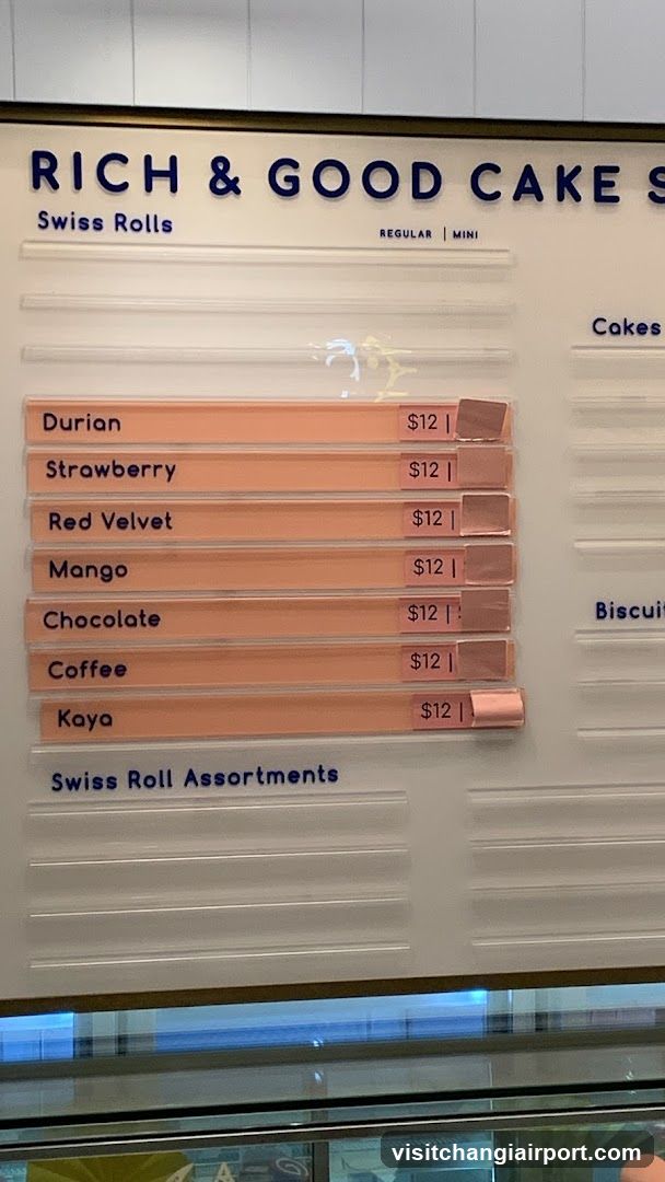 Rich & Good Cake Shop Menu