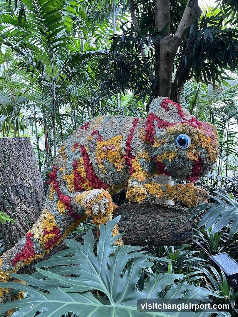 Moss and Lichen Chameleon Sculpture