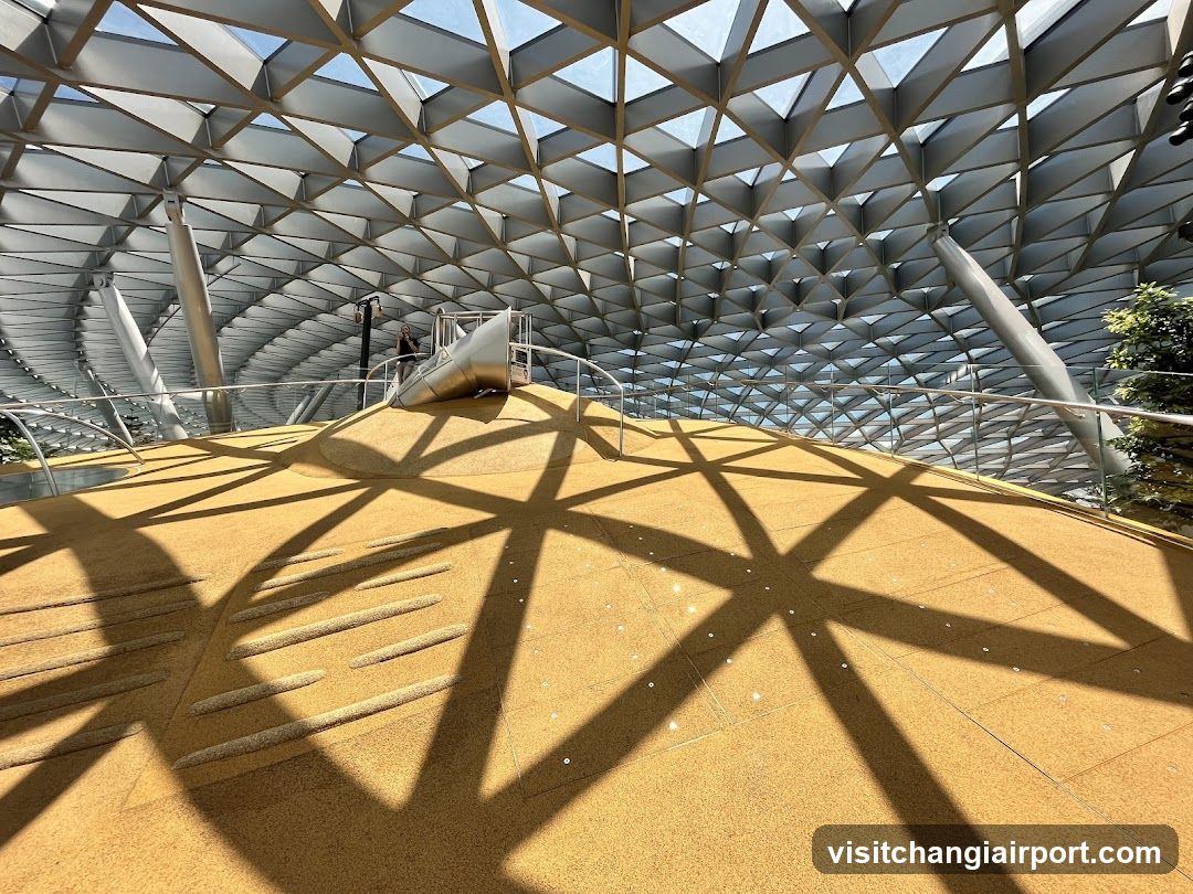 Shadows on a curved surface under a geometric roof