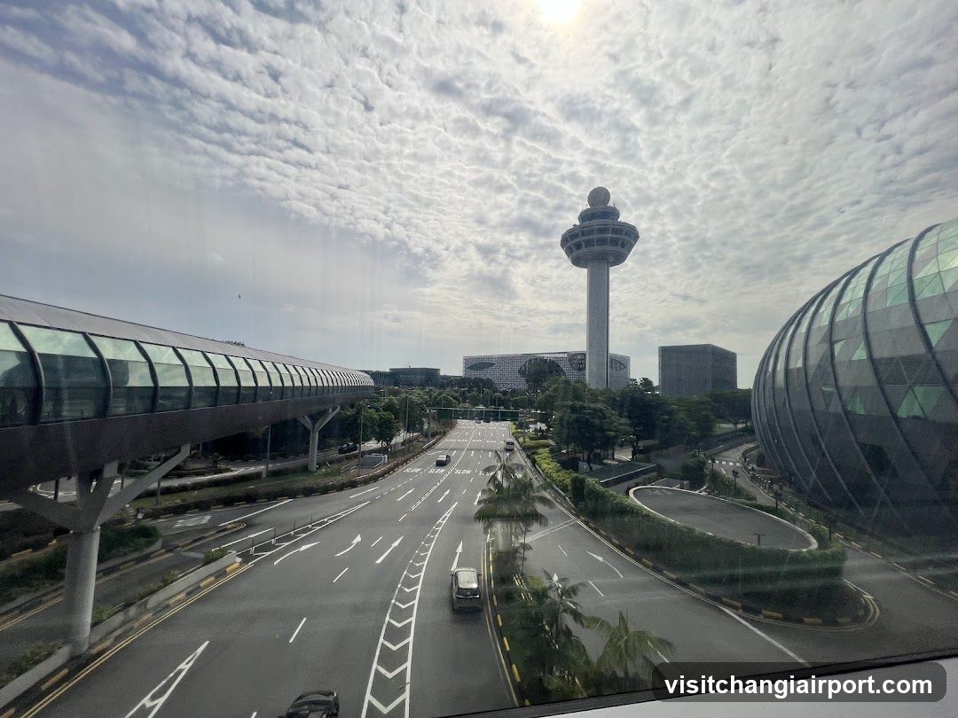 Airport Terminal View with Control Tower