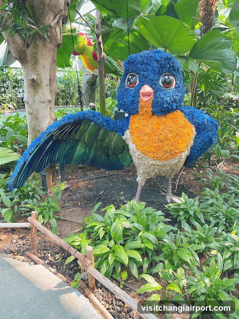 Flower Sculpture of a Blue Bird