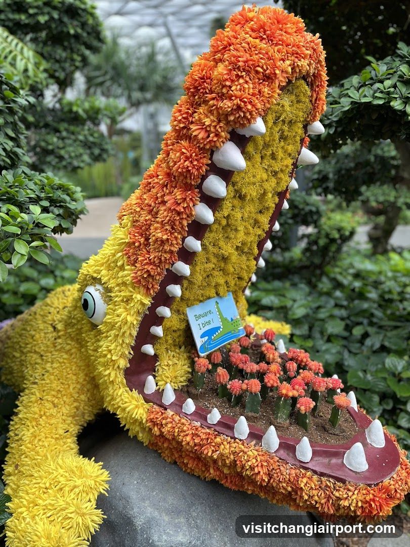 Flower Sculpture of a Crocodile