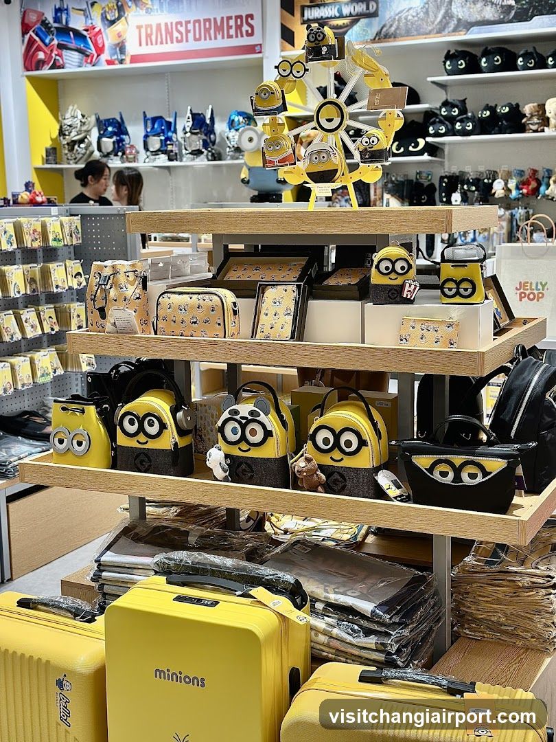 Minions and Transformers Merchandise Display