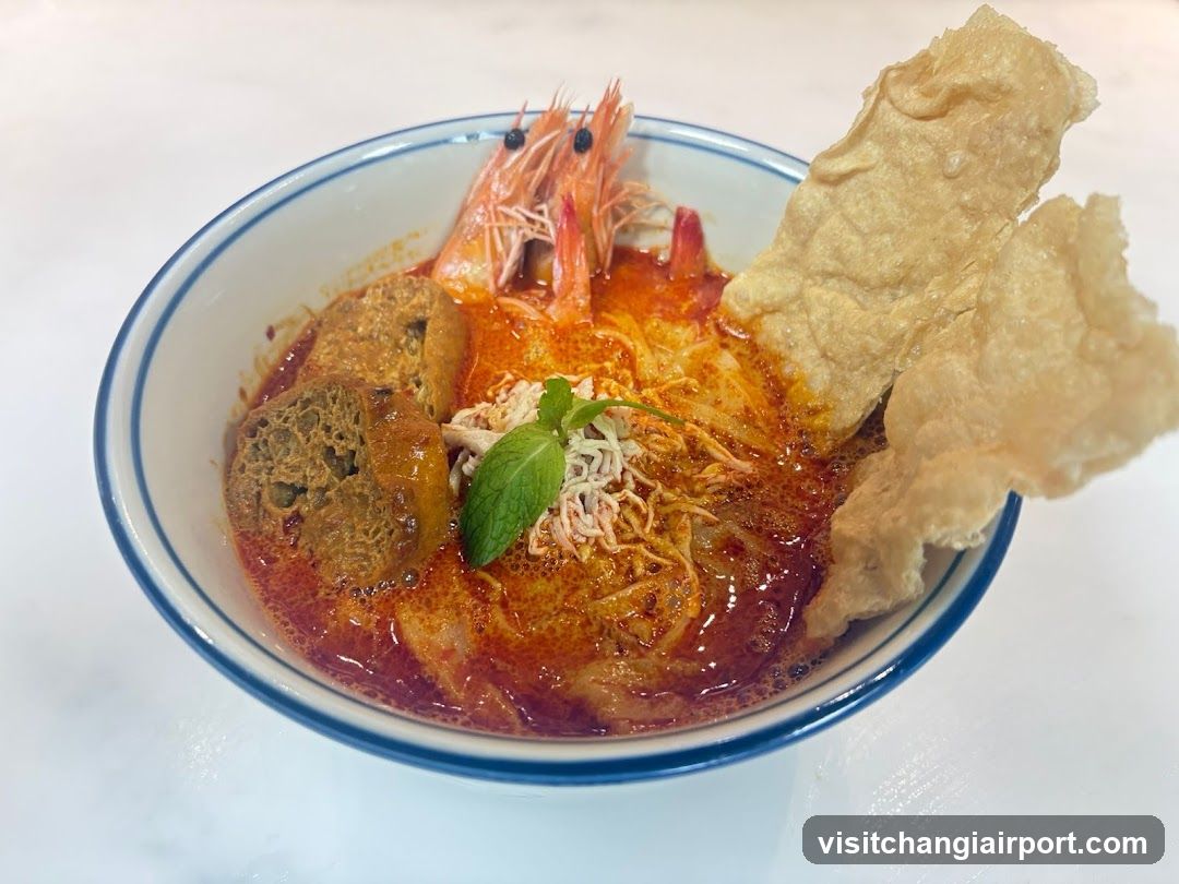 Spicy Noodle Bowl with Shrimp and Fried Dough