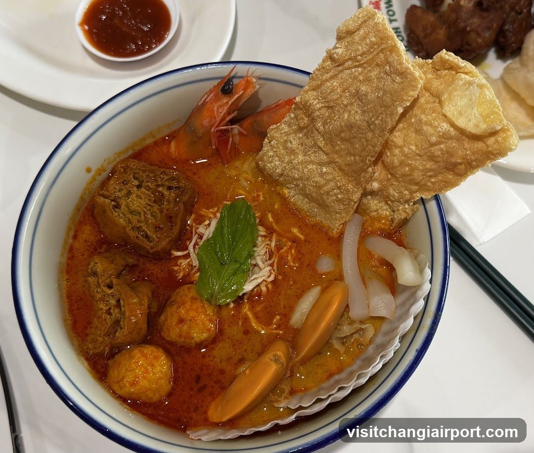 Laksa Bowl with Fried Dough and Shrimp