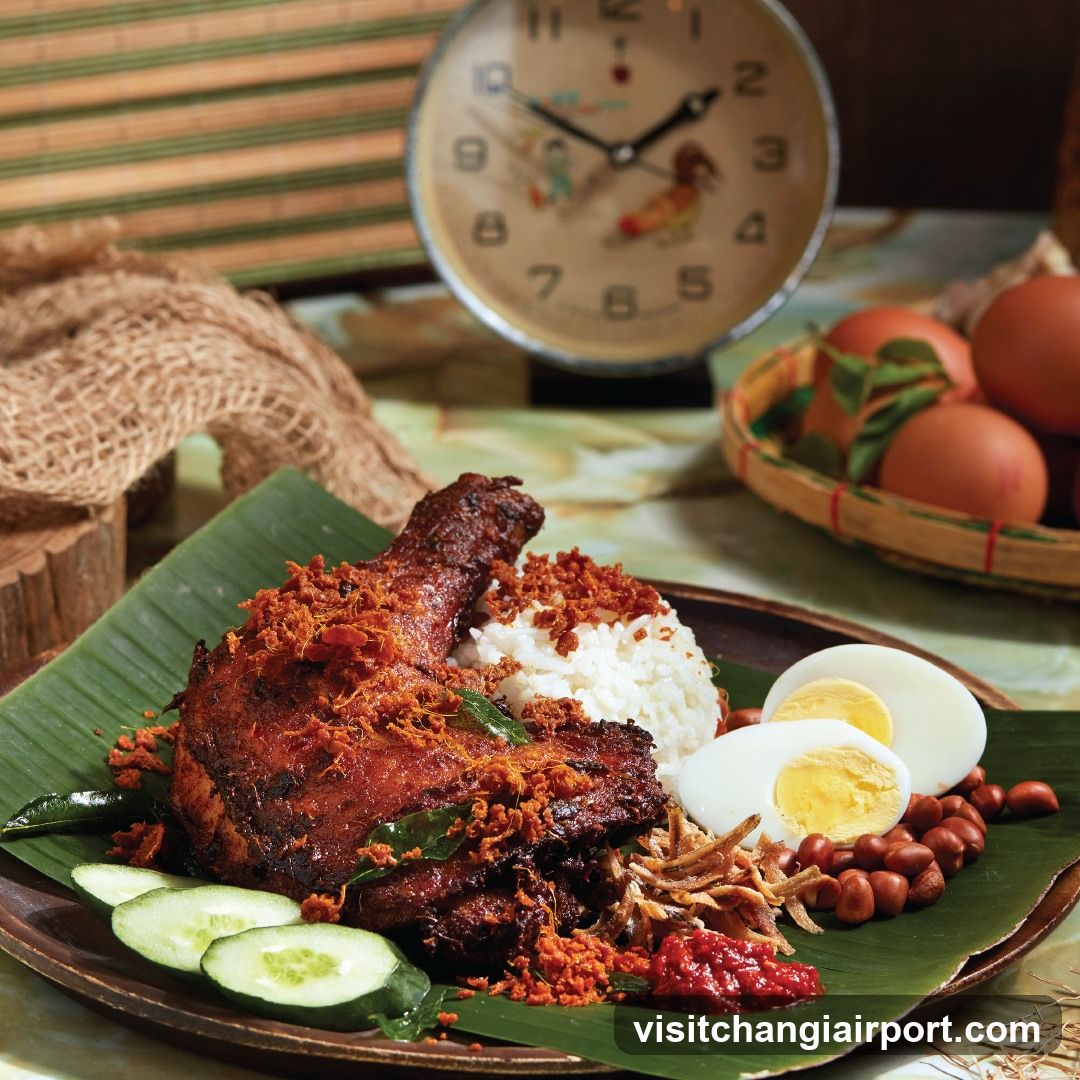 Traditional Indonesian Meal with Ayam Bakar and Sambal