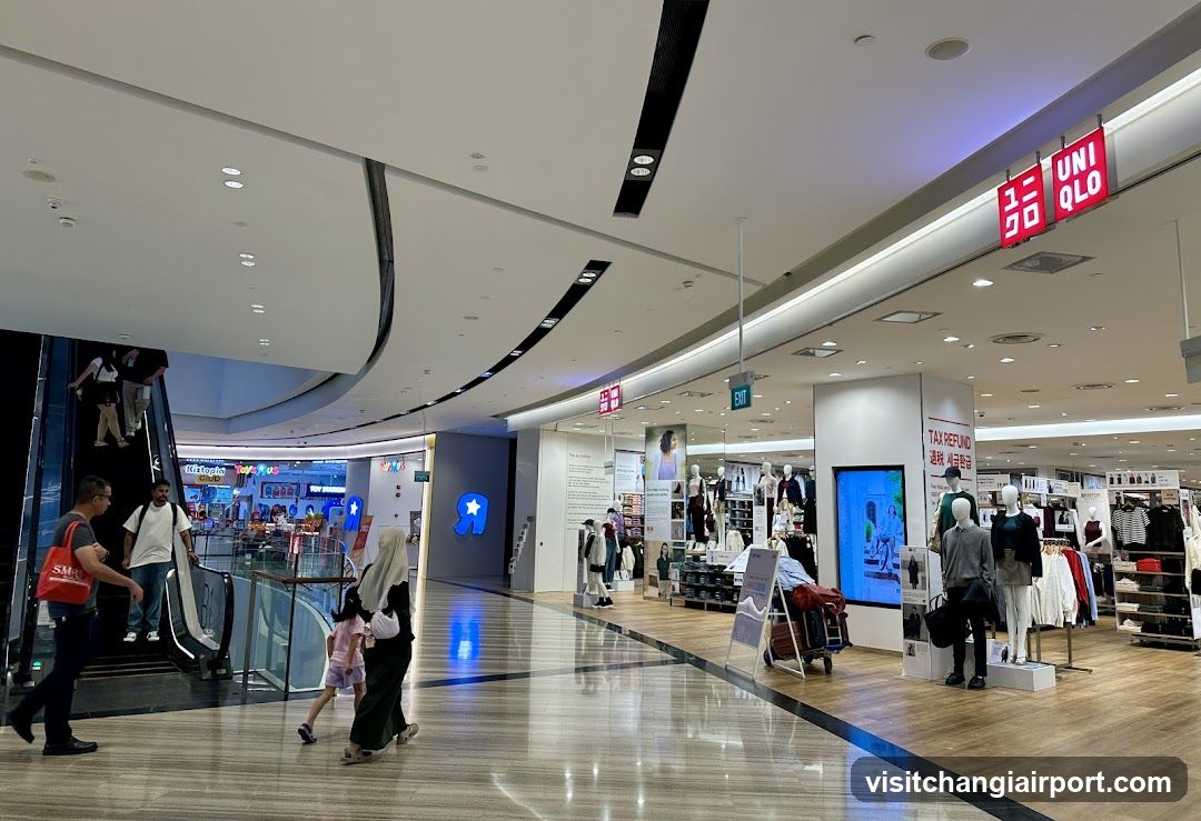 Shopping Mall Interior with Uniqlo Store