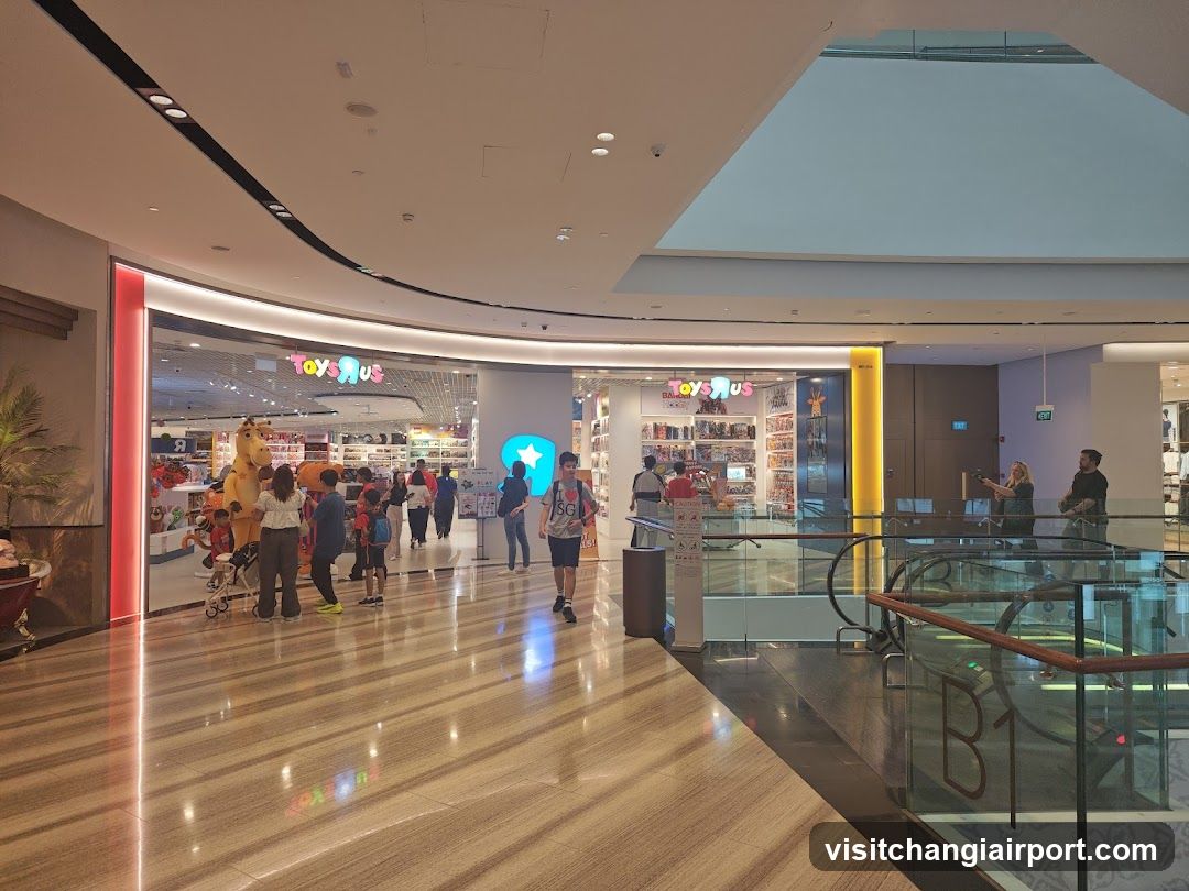 Shopping Mall Interior with Toy Store Entrance