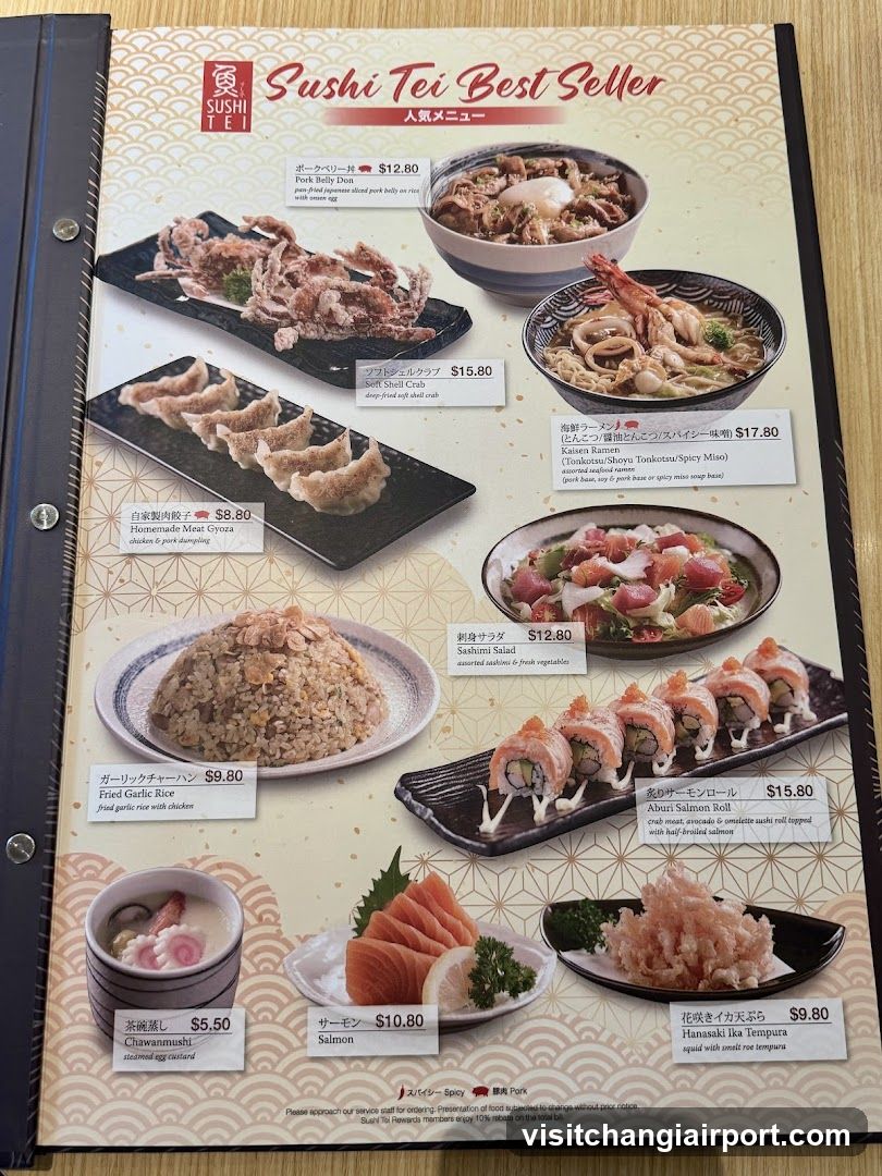 Sushi Tei Best Seller Menu