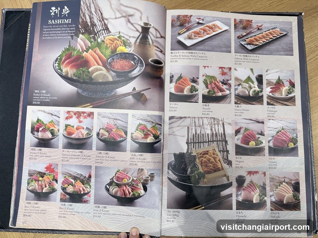 Sashimi Menu Page