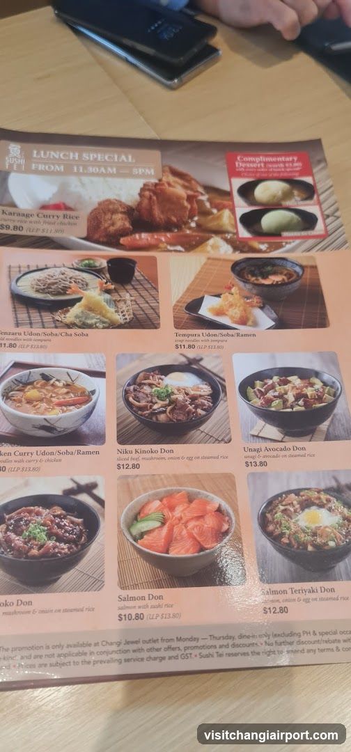 Sushi Tei Lunch Special Menu