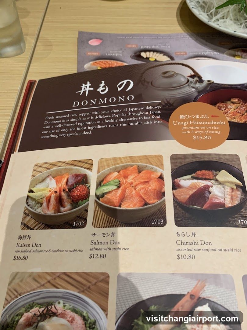 Donmono Menu Page