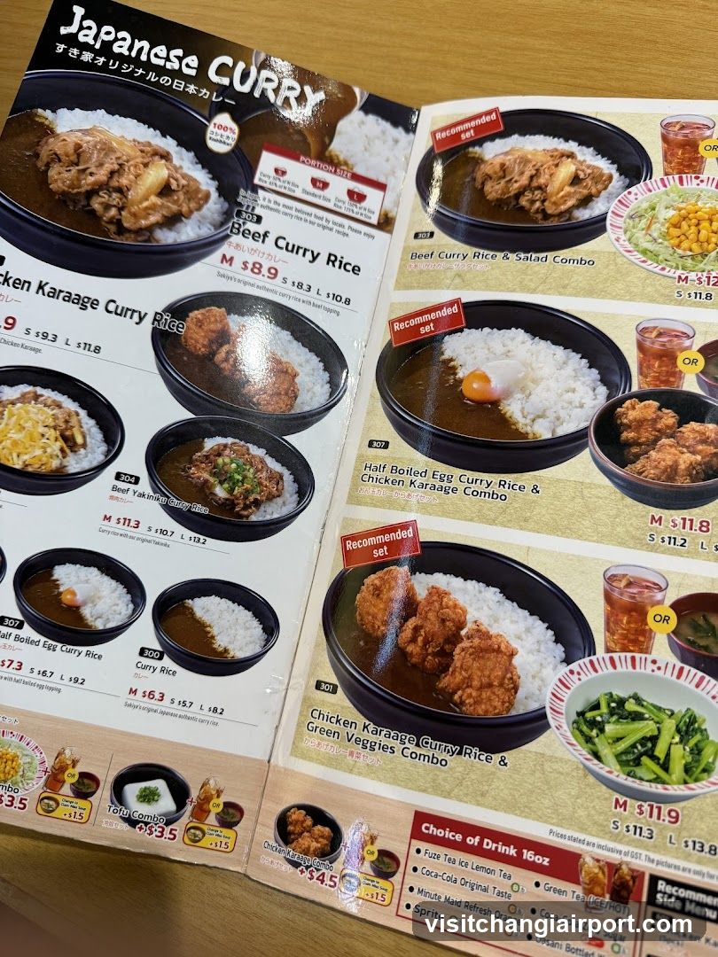 Japanese Curry Menu