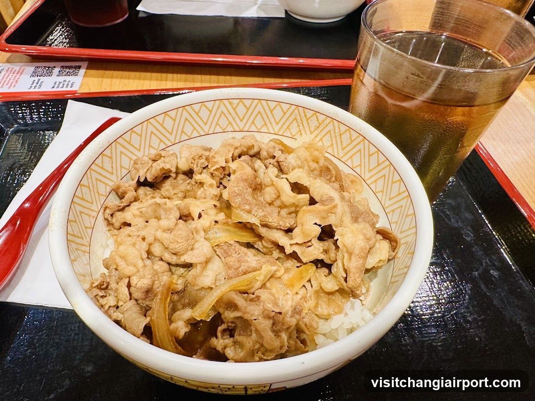 Bowl of Tonkatsu Rice Bowl with Drink