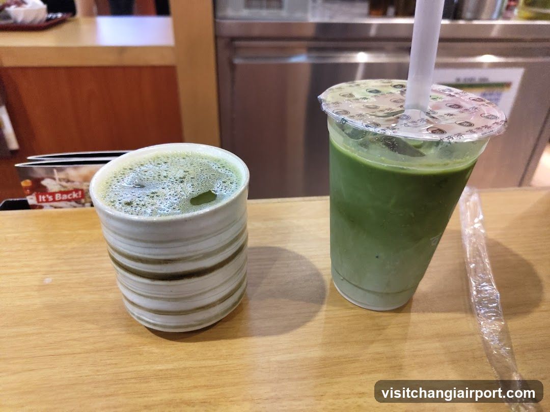 Matcha Drinks on a Wooden Table