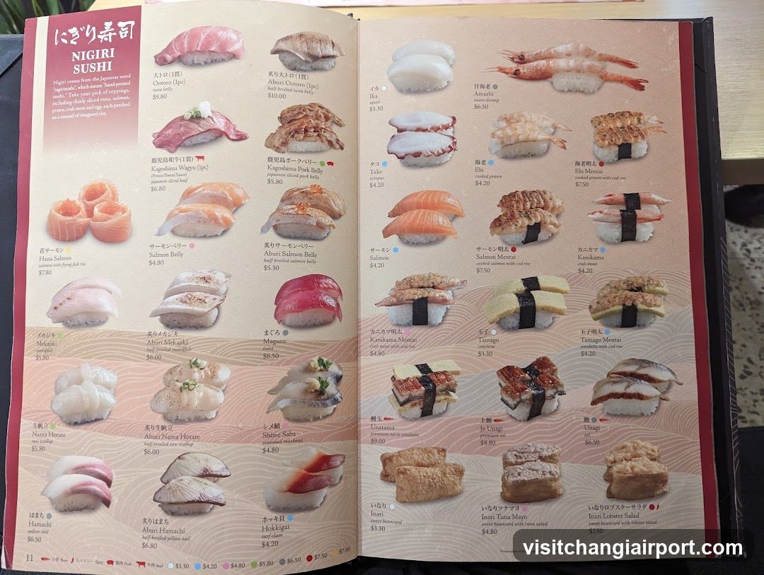 Nigiri Sushi Menu