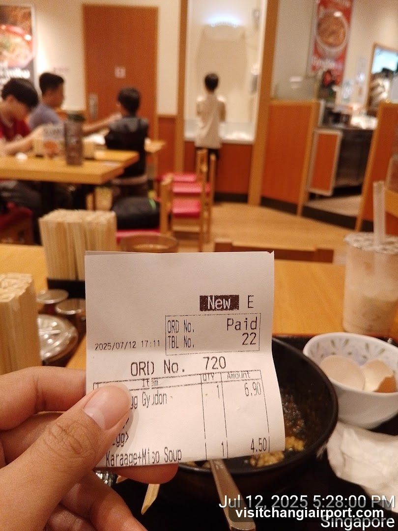 Receipt at Restaurant Interior