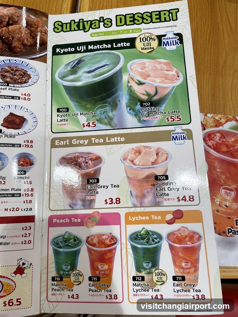 Sukiya's Dessert Menu