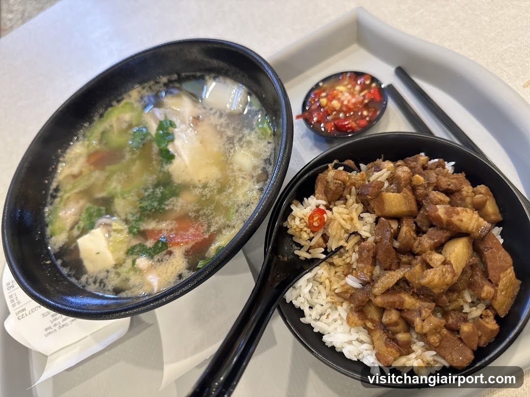 Meal Tray with Soup and Rice Bowl