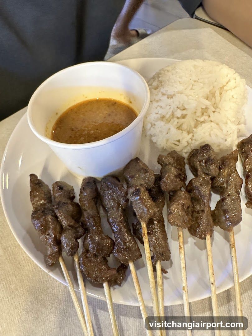 Satay Skewers with Rice and Sauce