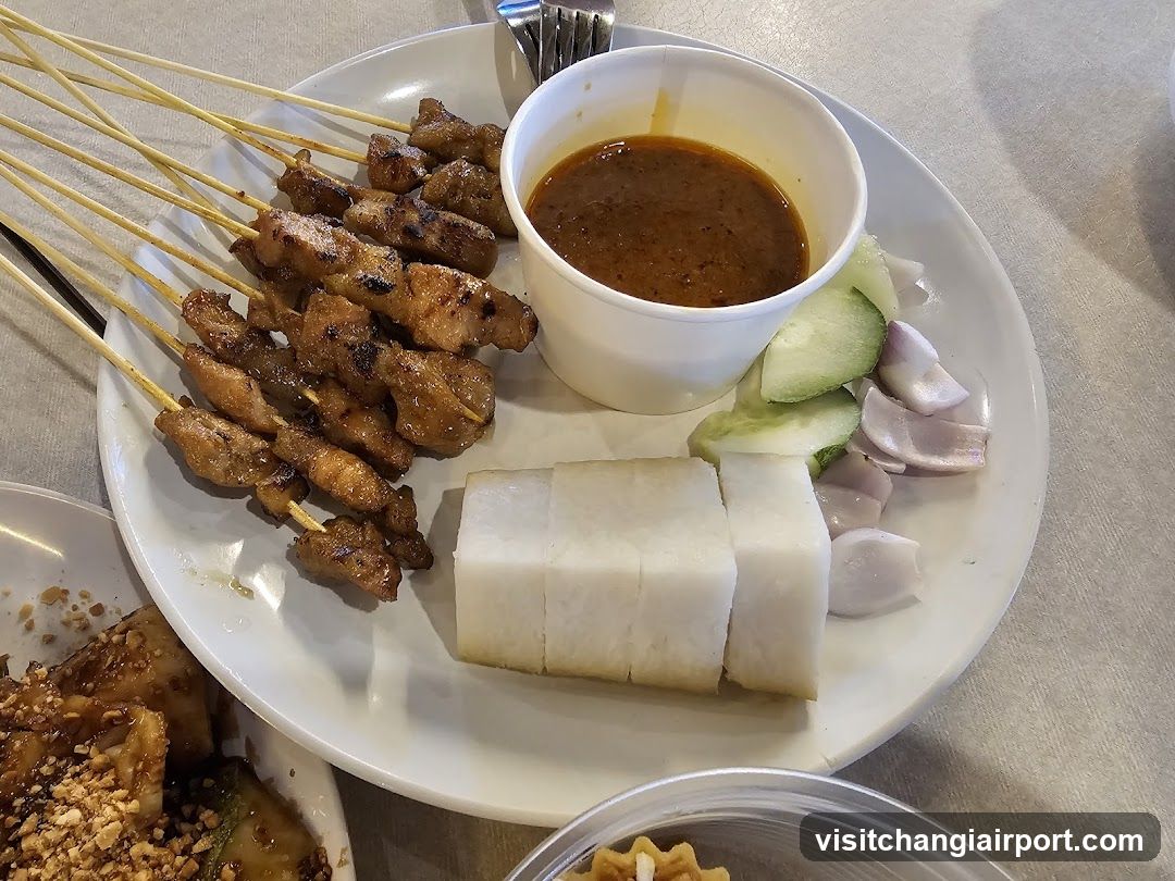 Satay Platter with Rice Cakes and Vegetables