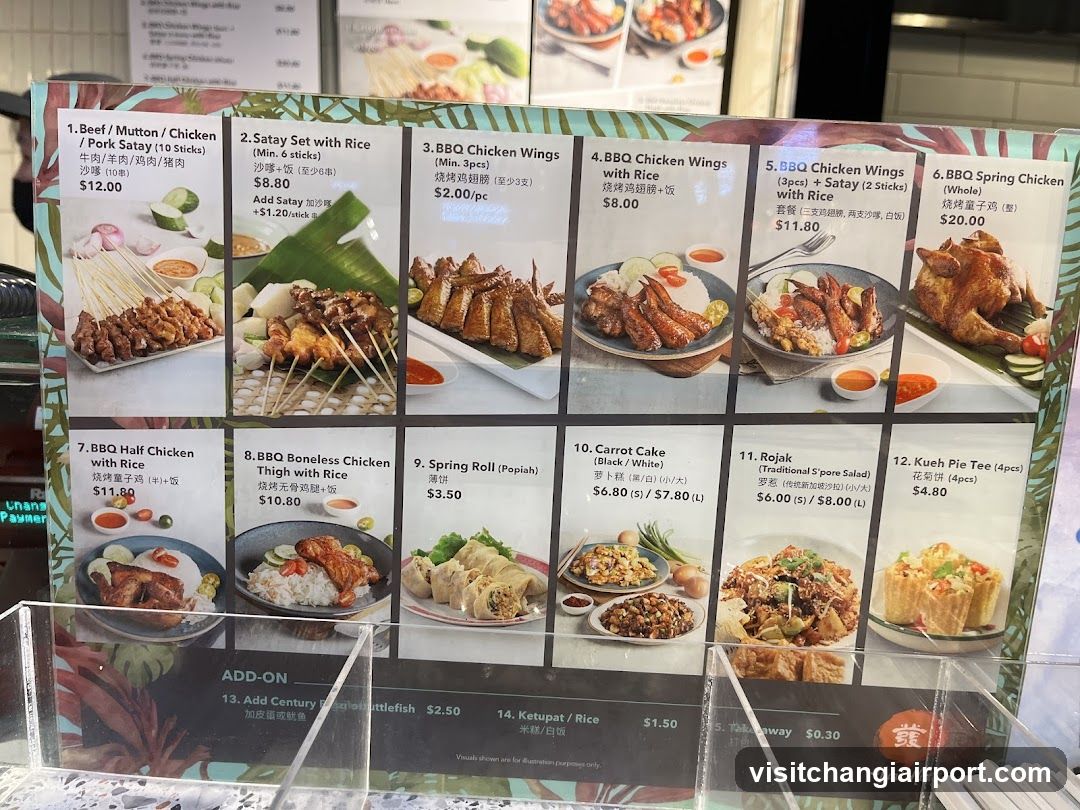 BBQ Chicken Wings and Satay Menu Board