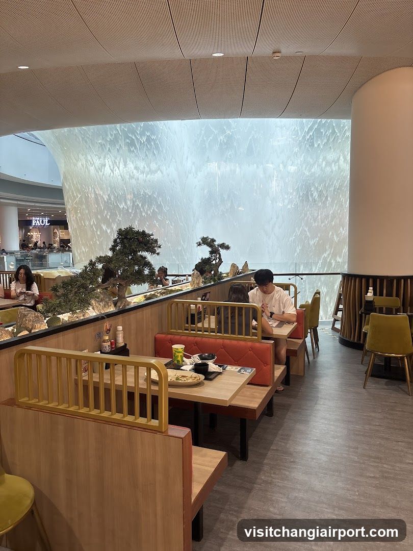 Restaurant Interior with Waterfall Feature