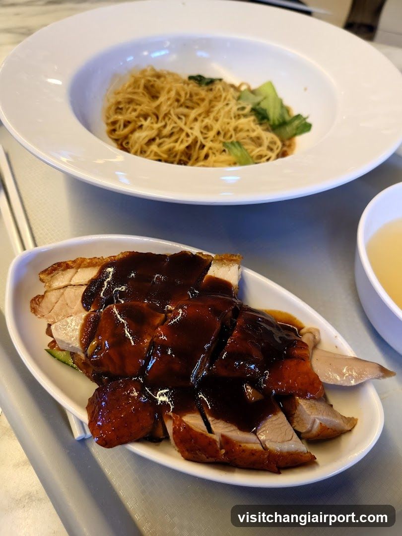 Dish with Roasted Meat and Noodles