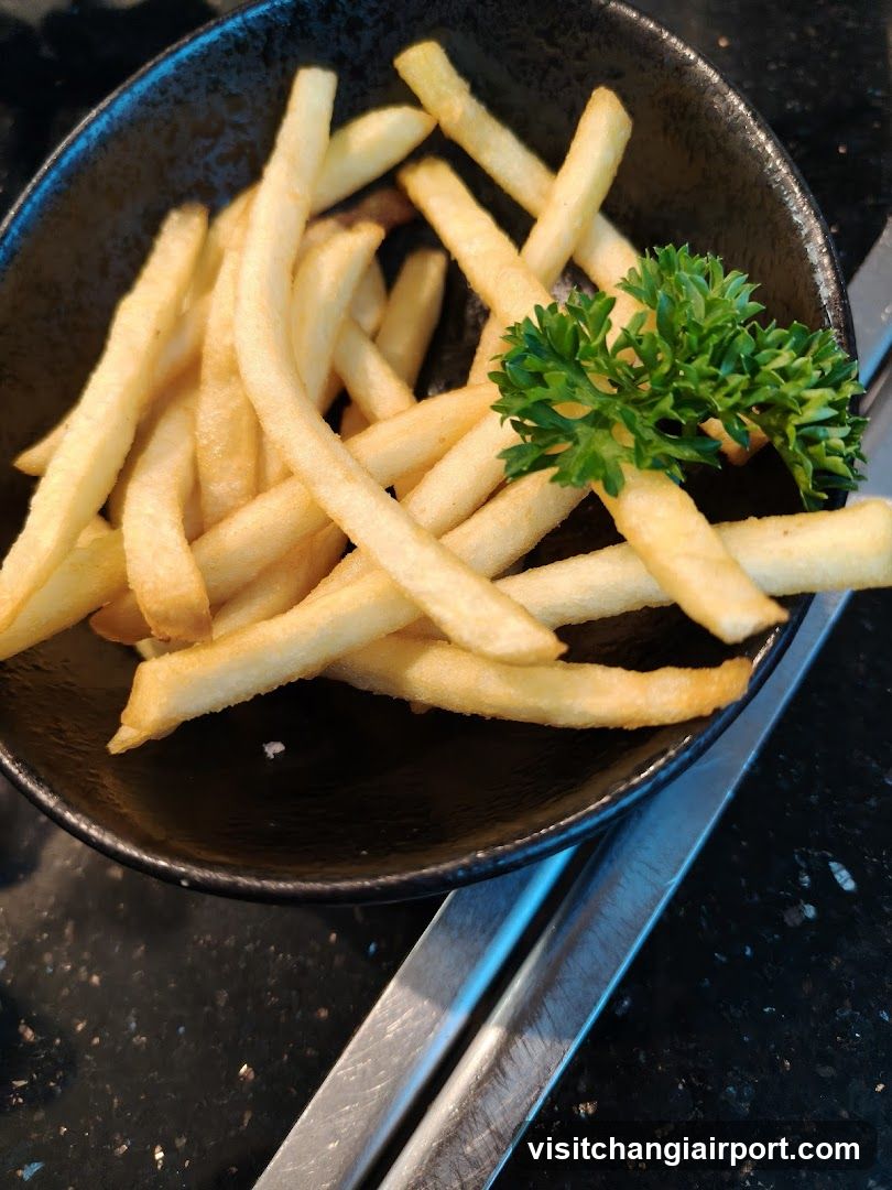 French Fries with Parsley Garnish