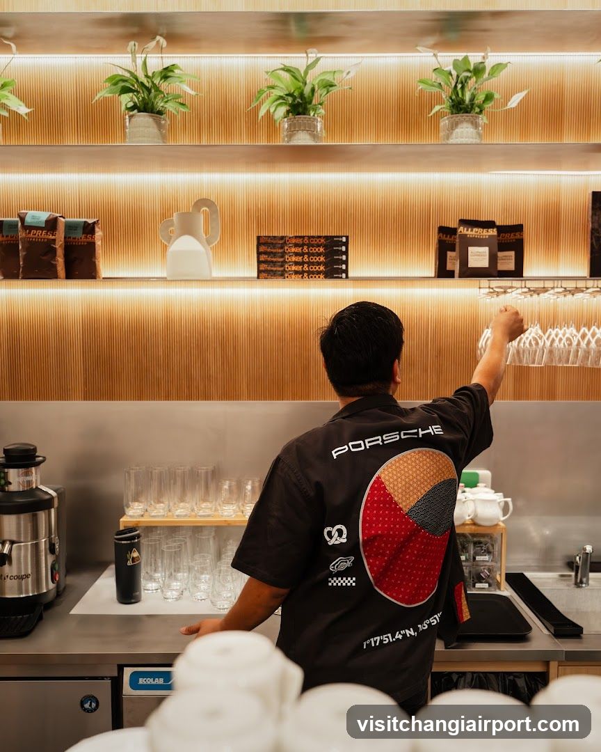 Barista Preparing Coffee in Modern Cafe Interior