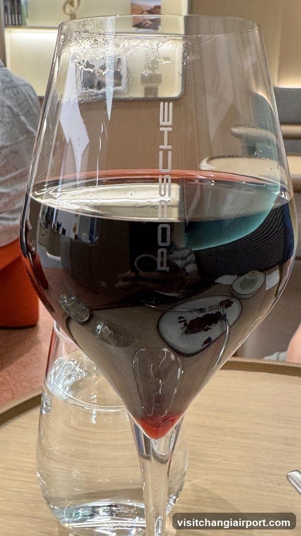 Porsche Wine Glass with Red Wine