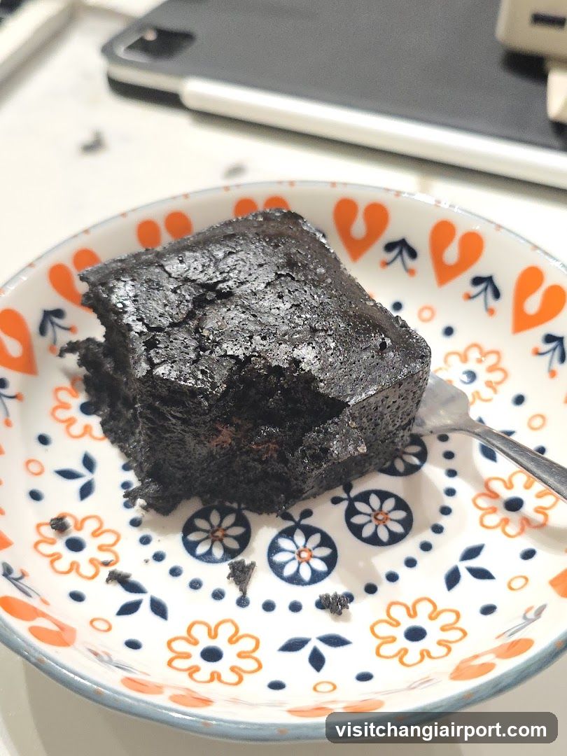 Dark Brownie on Patterned Plate