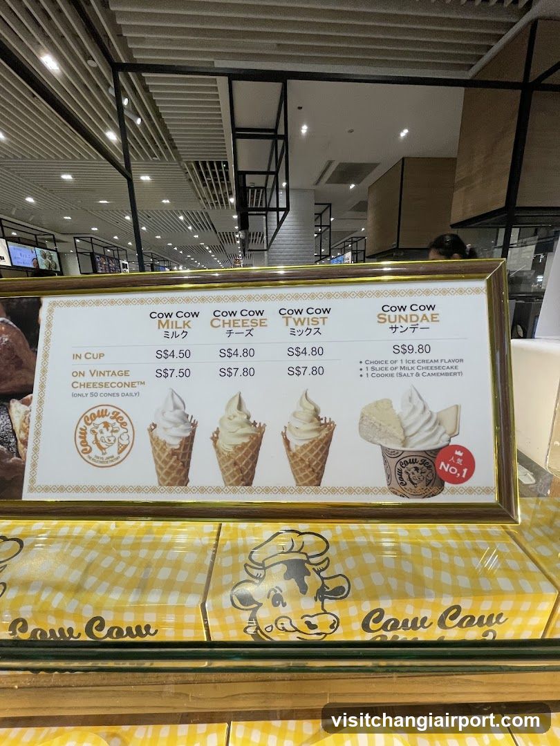 Cow Cow Ice Cream Menu Board