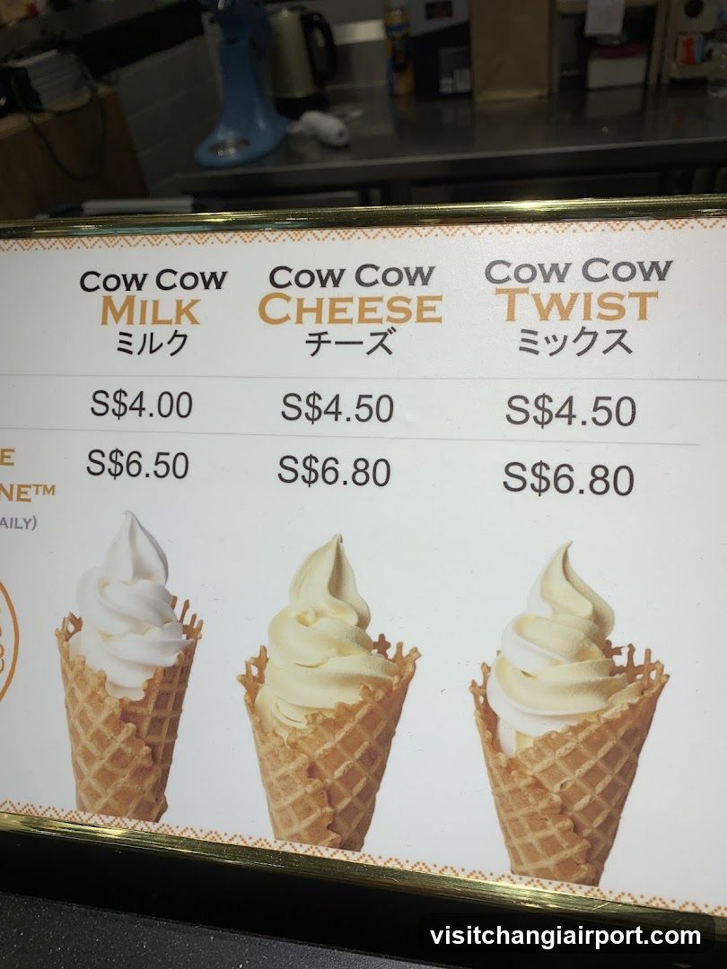 Cow Cow Ice Cream Menu