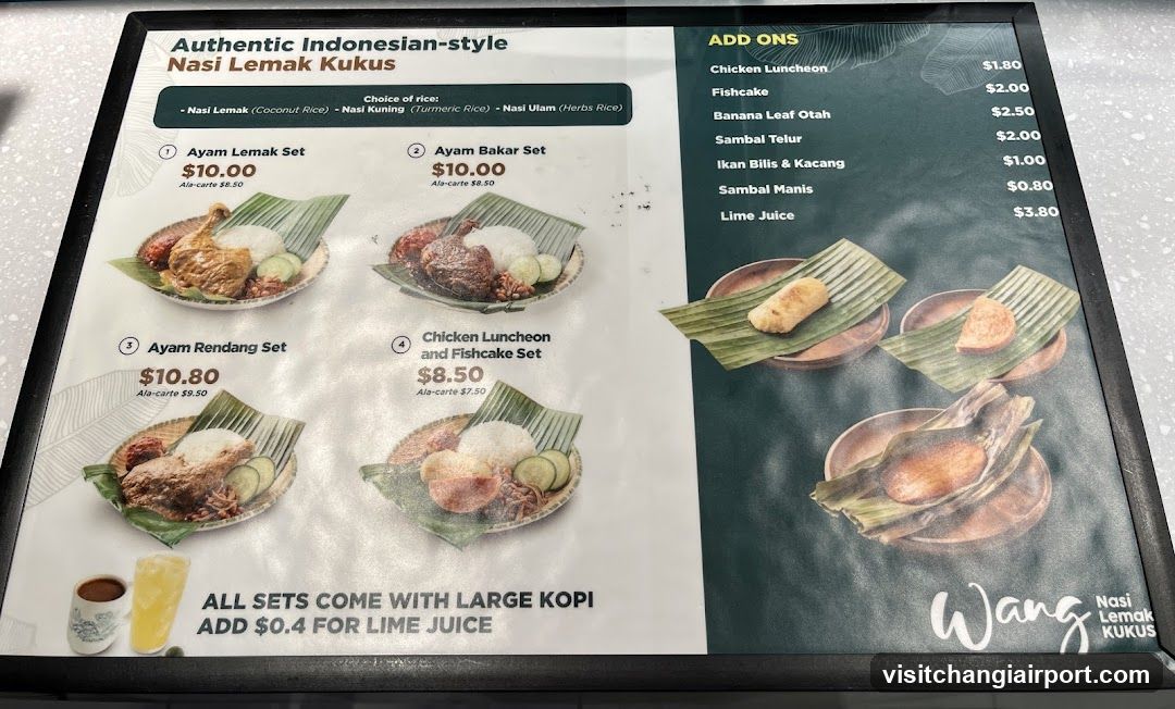 Authentic Indonesian-style Nasi Lemak Kukus Menu