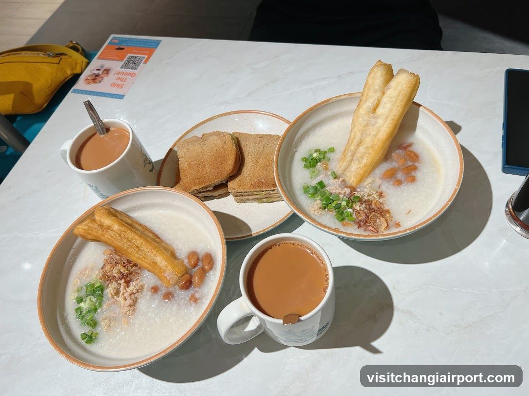Breakfast Table with Porridge and Toast
