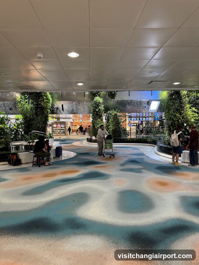 Airport Terminal Interior with Greenery