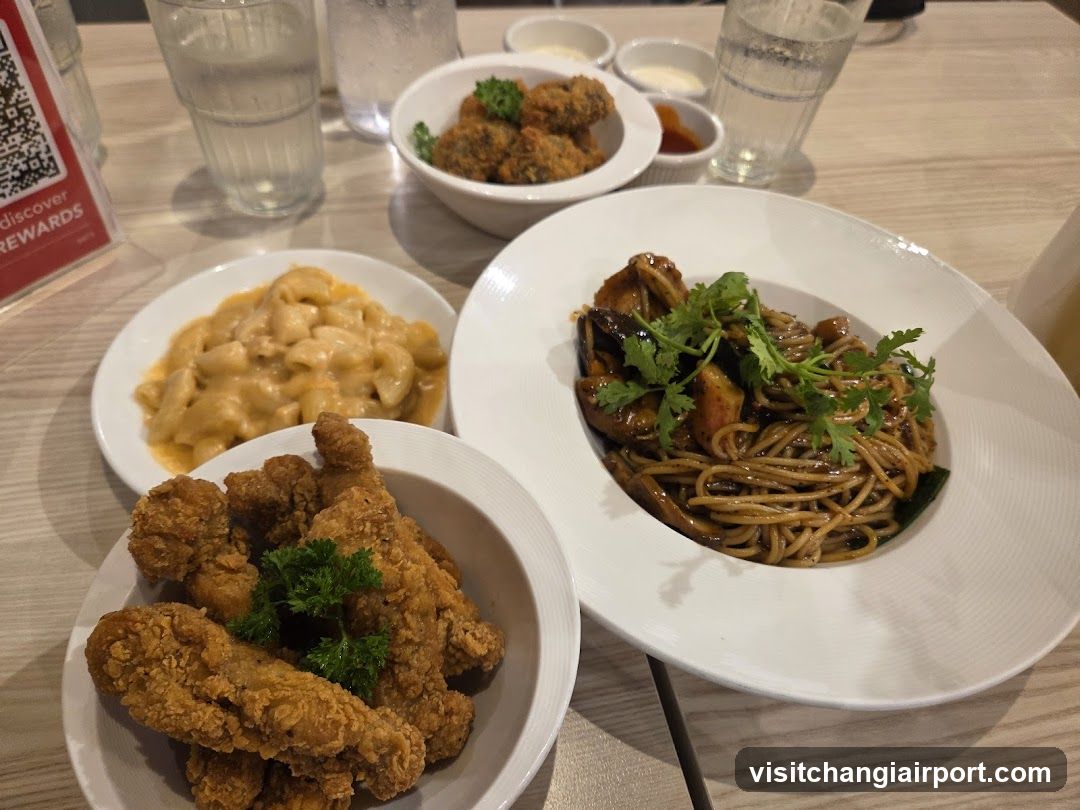 Fried Chicken and Pasta Meal