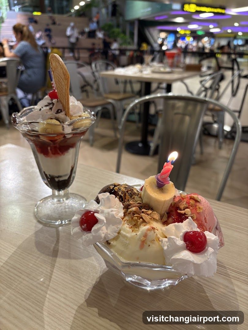 Ice Cream Desserts with Candle