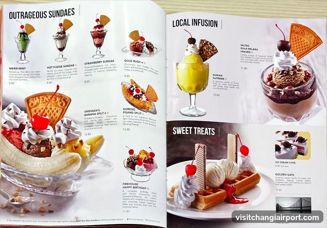 Sundae and Dessert Menu