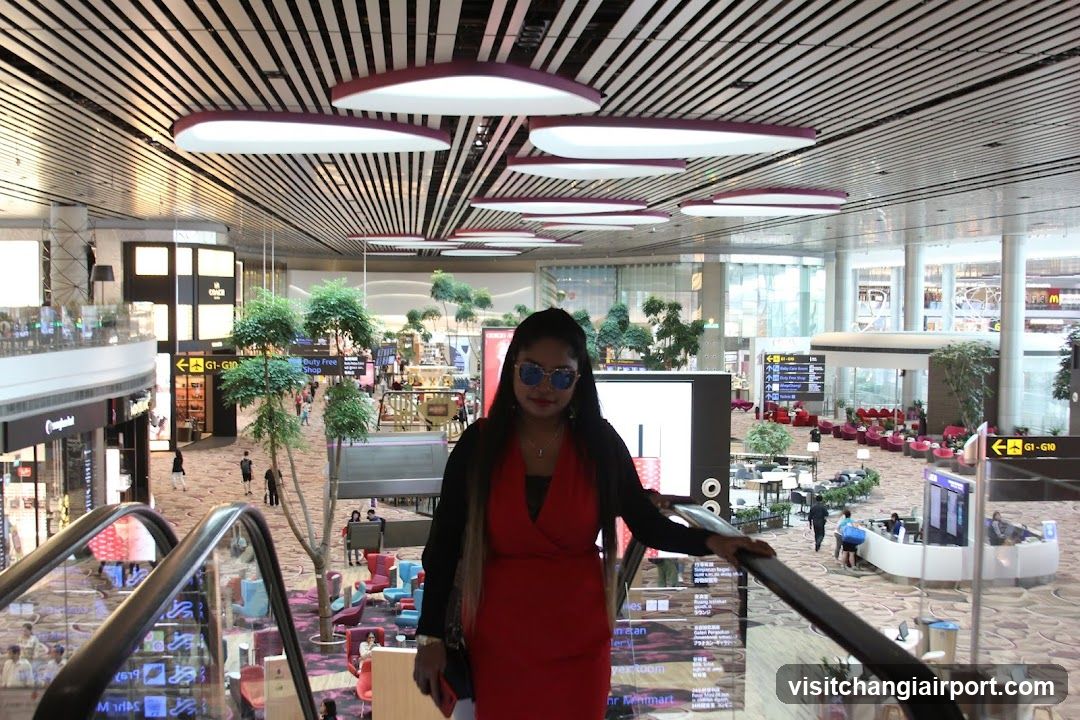 Airport Terminal Interior with Escalator