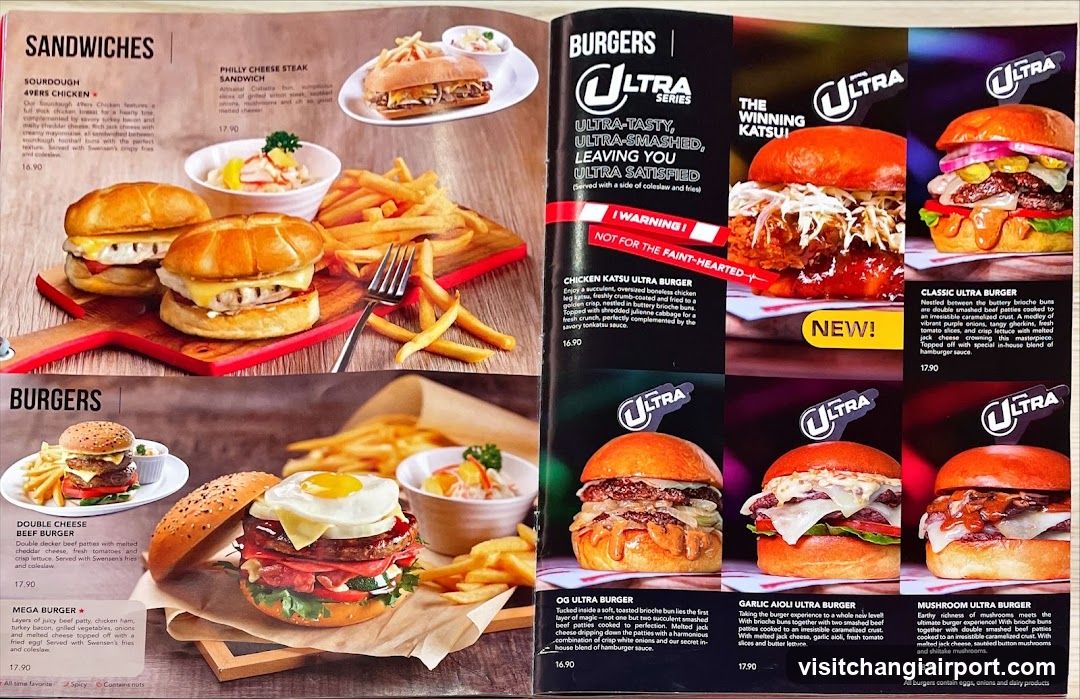 Burger and Sandwich Menu Spread