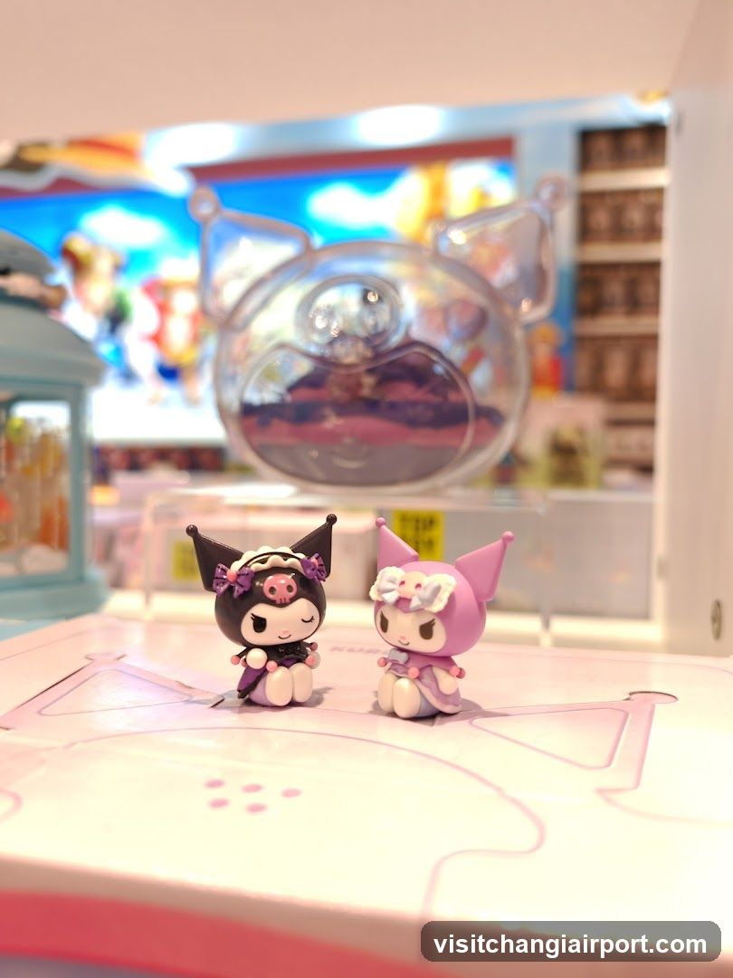 Kuromi and My Melody figurines display