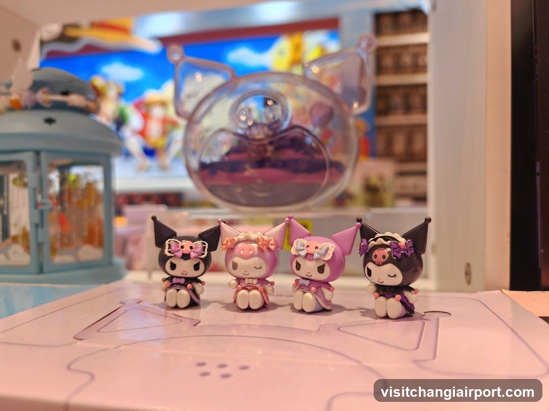Kuromi and My Melody figurines display